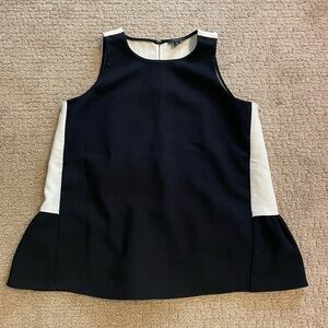 Ann Taylor Black and White Sleeveless Blouse